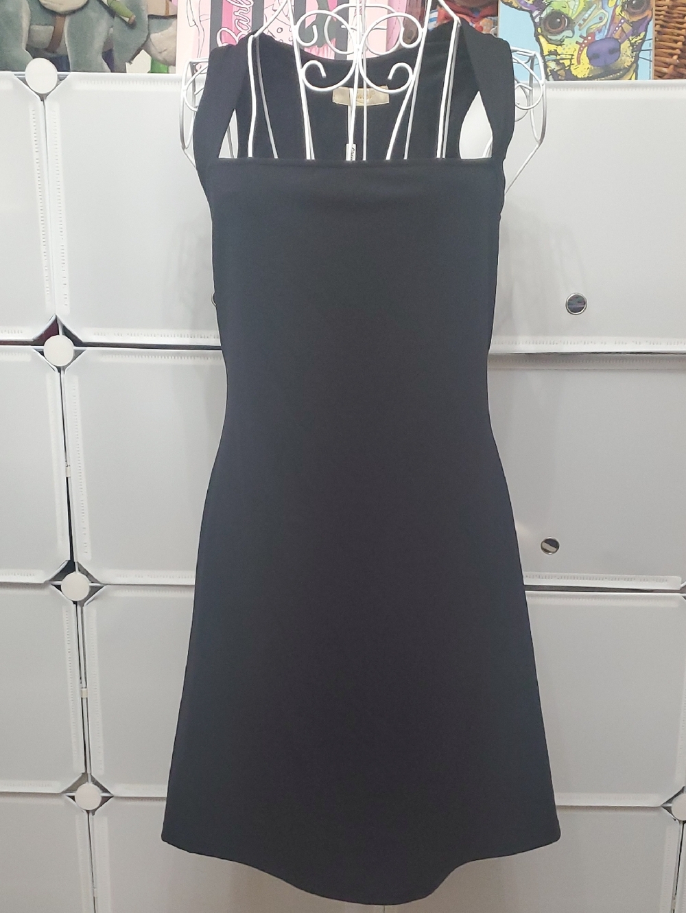 Qinsen Black Square-Neck athletic Mini Dress - Picture 2 of 10